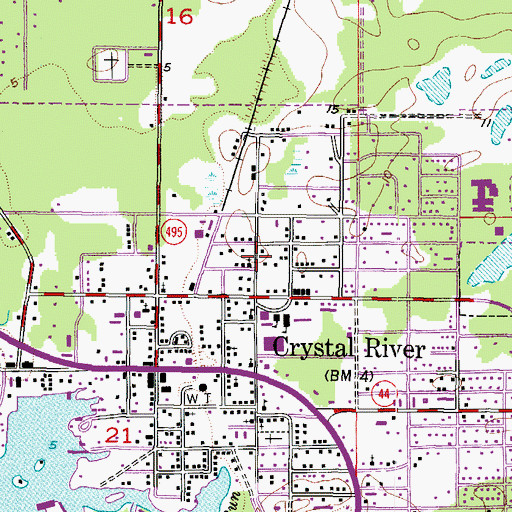 Topographic Map of Calvary Baptist Church of Crystal River, FL