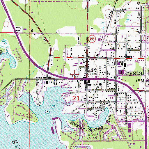 Topographic Map of Crystal River City Hall, FL
