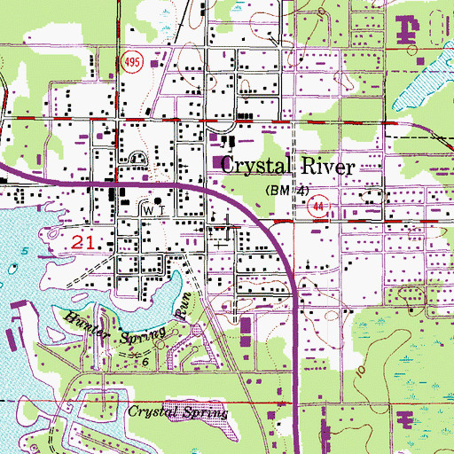 Topographic Map of Crystal River Cemetery, FL