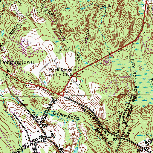 Topographic Map of Rock Ridge Country Club, CT