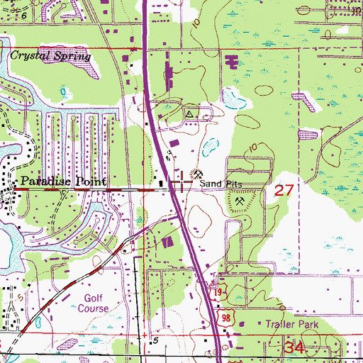 Topographic Map of First Presbyterian Church in Crystal River, FL