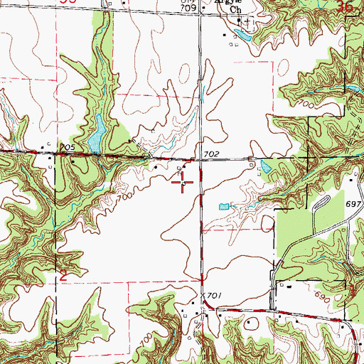 Topographic Map of Clarence Kleinkopf Round Barn, IL