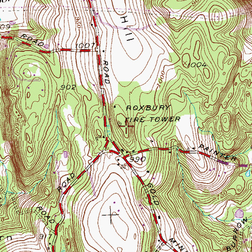 Topographic Map of Roxbury Fire Tower, CT
