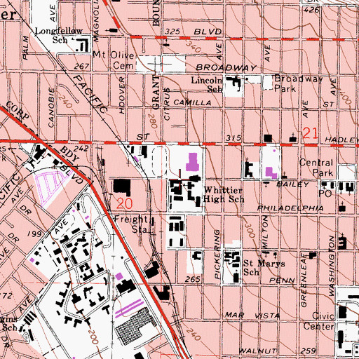 Topographic Map of Vic Lopez Auditorium, CA
