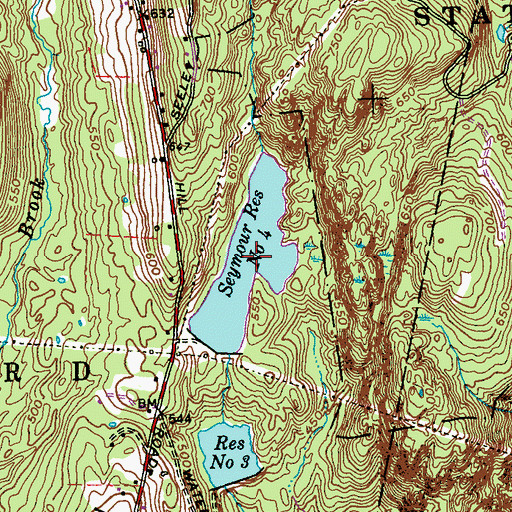 Topographic Map of Seymour Reservoir Number Four, CT