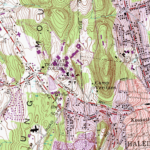 Topographic Map of Raubinger Hall, NJ