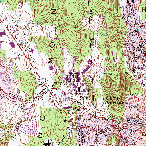 Topographic Map of Wayne Hall, NJ