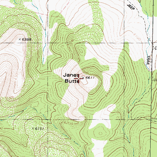Topographic Map of Janes Butte, AZ