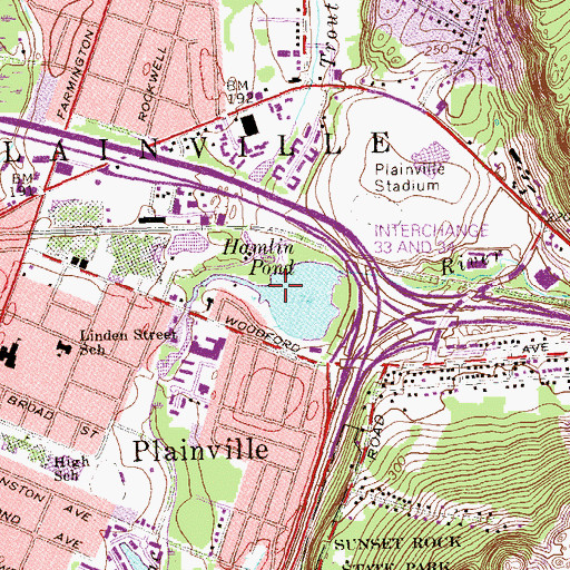 Topographic Map of Trout Brook Number 1, CT