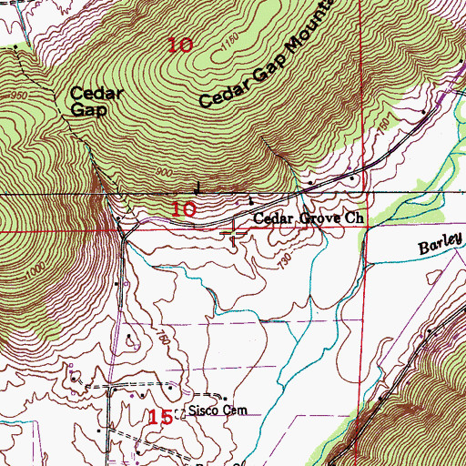 Topographic Map of Massengale Cemetery, AL