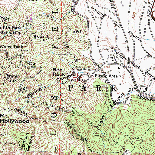 Topographic Map of Old Zoo Picnic Area, CA