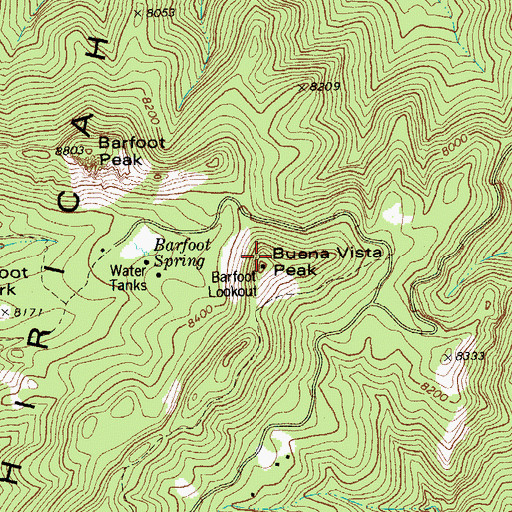 Topographic Map of Buena Vista Peak, AZ