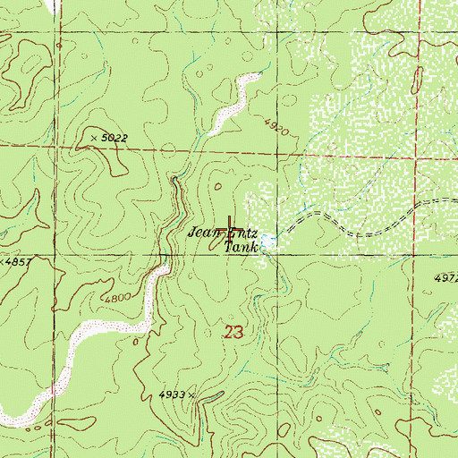 Topographic Map of Jean Entz Tank, AZ