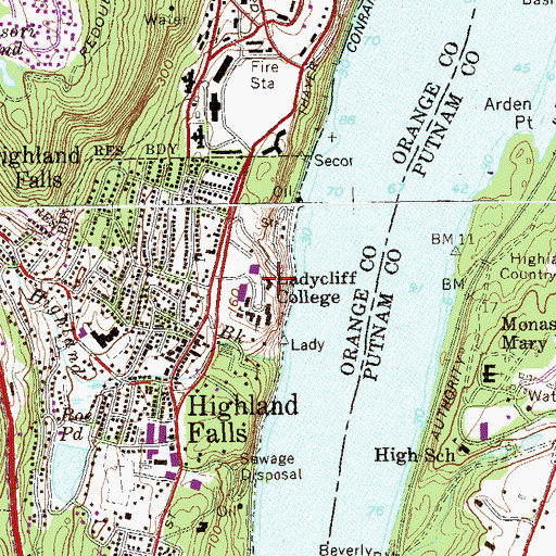 Topographic Map of Olmsted Hall, NY