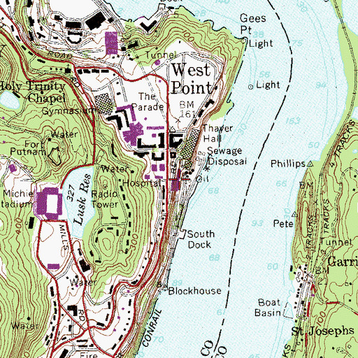 Topographic Map of Mahan Hall, NY