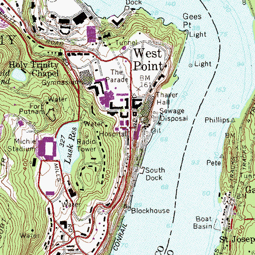 Topographic Map of Administration Building, NY