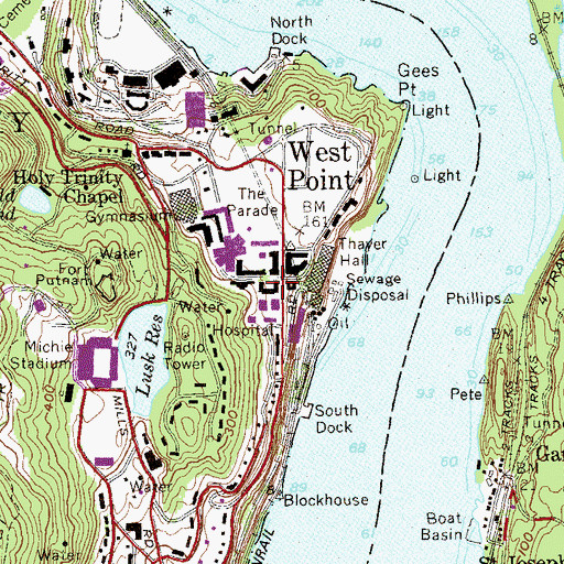 Topographic Map of Grant Hall, NY