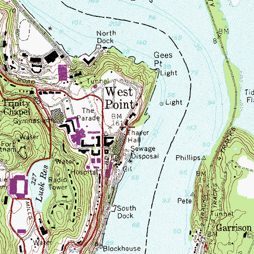 Topographic Map of West Point Club, NY