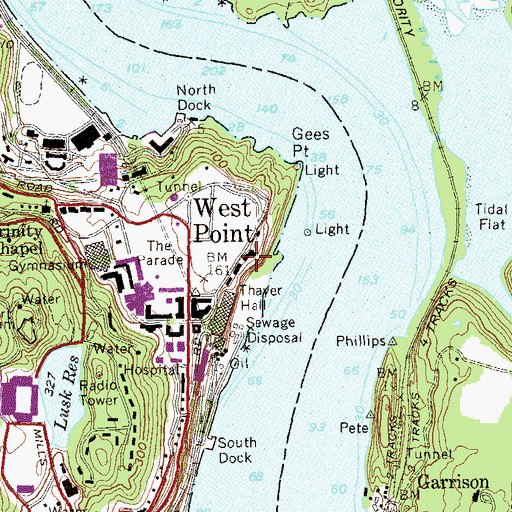 Topographic Map of Lincoln Hall, NY