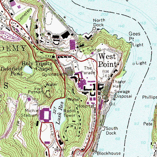 Topographic Map of Scott Barracks, NY
