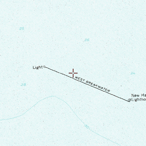 Topographic Map of West Breakwater, CT