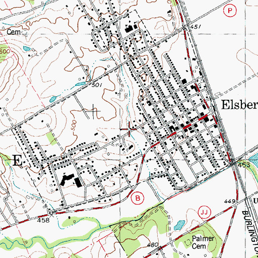 Topographic Map of Sacred Heart Parish, MO