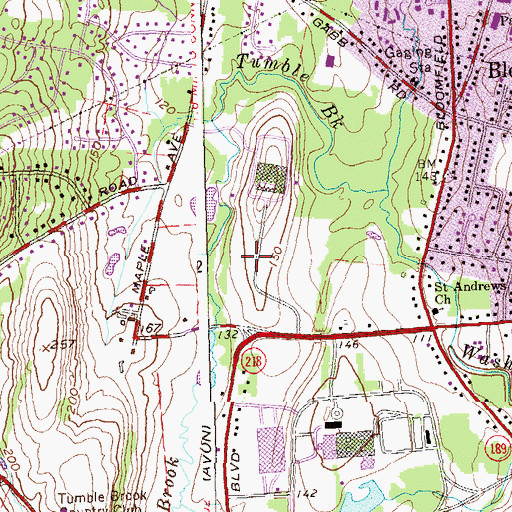 Topographic Map of Cigna Heliport, CT