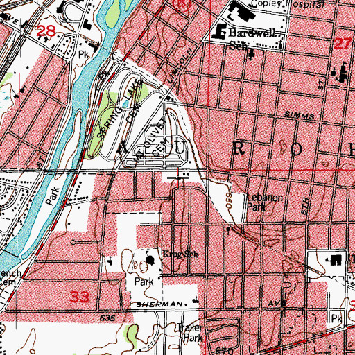 Topographic Map of Kingdom Hall of Jehovah's Witnesses, IL