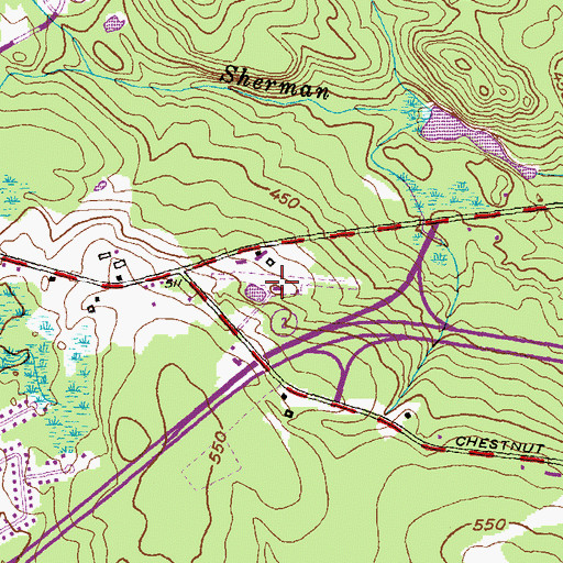 Topographic Map of Skis Landing Area, CT