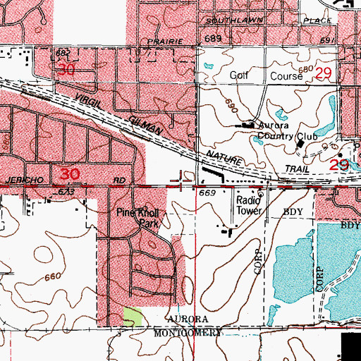 Topographic Map of First Church of the Nazarene, IL