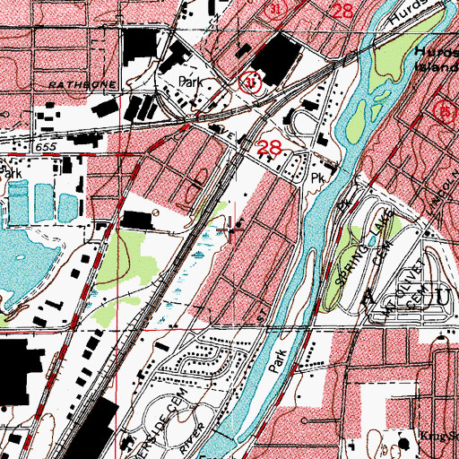 Topographic Map of Saint Peter's Church, IL