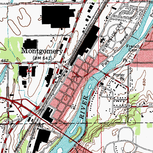 Topographic Map of Faith Assembly Church of Montgomery, IL