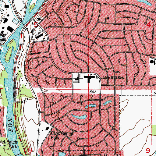 Topographic Map of Neighborhood Church of the Brethren, IL