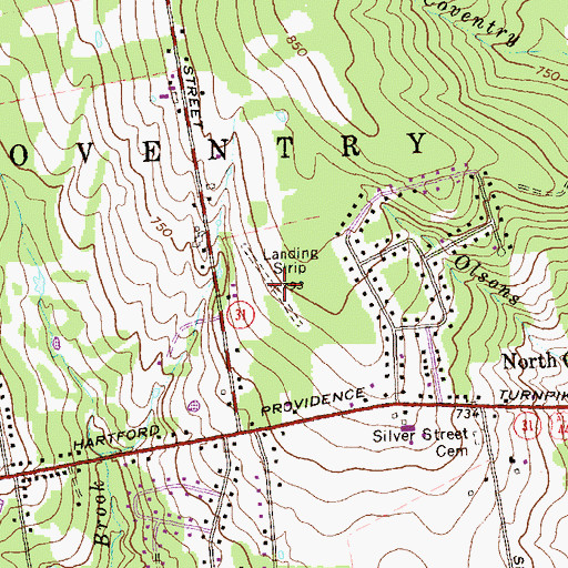 Topographic Map of Heckler Field, CT