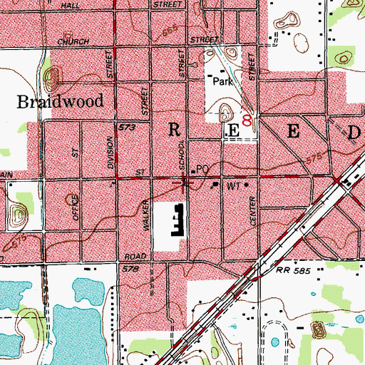 Topographic Map of Immaculate Conception Church, IL