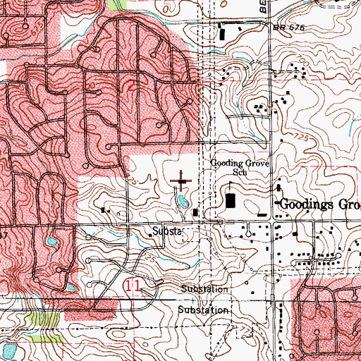 Topographic Map of Saint Bernard's Pastoral Center, IL