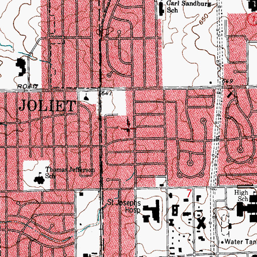 Topographic Map of First Christian Science Church, IL