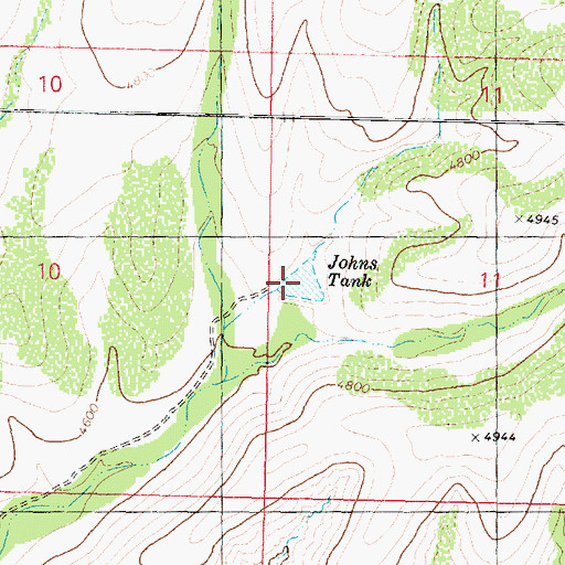 Topographic Map of Johns Tank, AZ