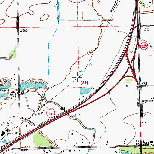 Topographic Map of Will Mine, IL