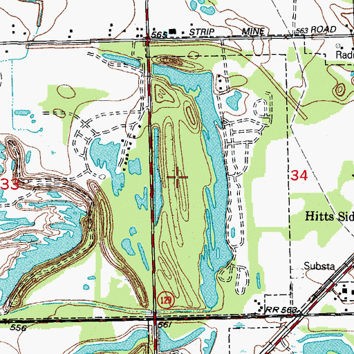 Topographic Map of Pit 3 Northern Mine, IL