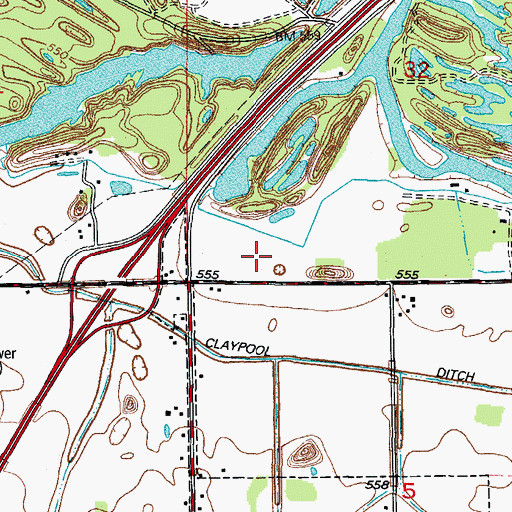 Topographic Map of Hunter Mine, IL