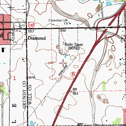 Topographic Map of J Mine, IL