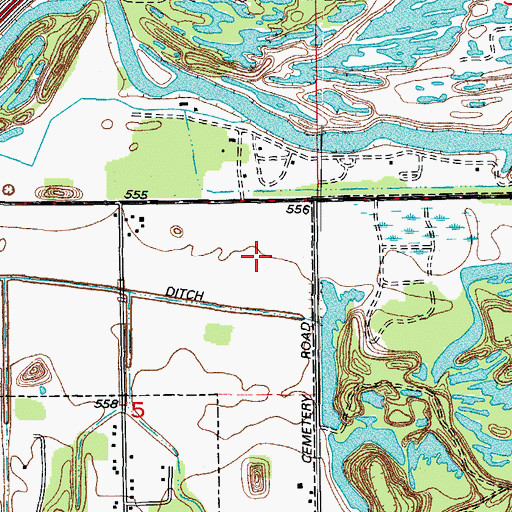 Topographic Map of F Mine, IL