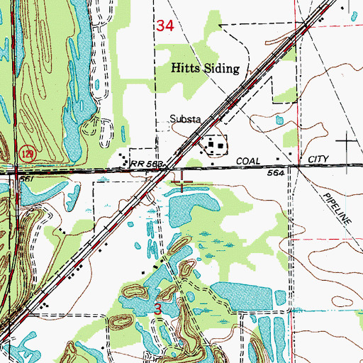 Topographic Map of Wilmington Mine, IL