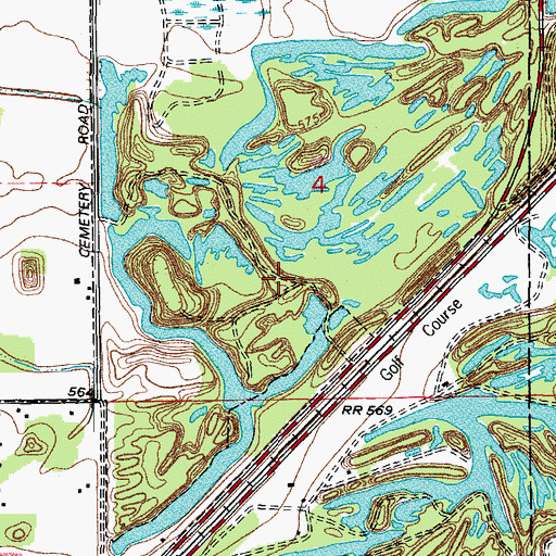 Topographic Map of Pit 4 Northern Mine, IL