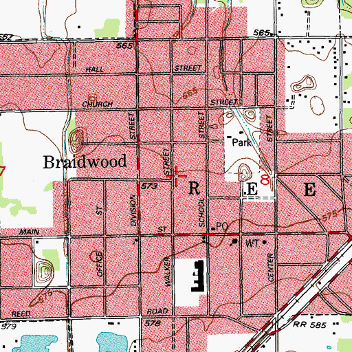 Topographic Map of E Mine, IL
