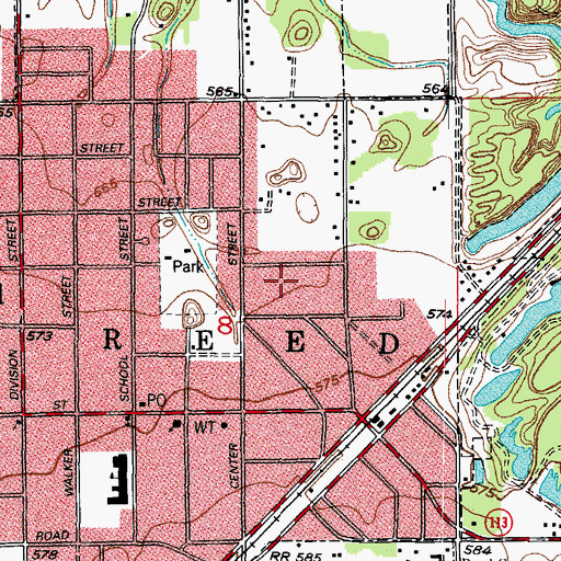 Topographic Map of Co-Operative Mine, IL