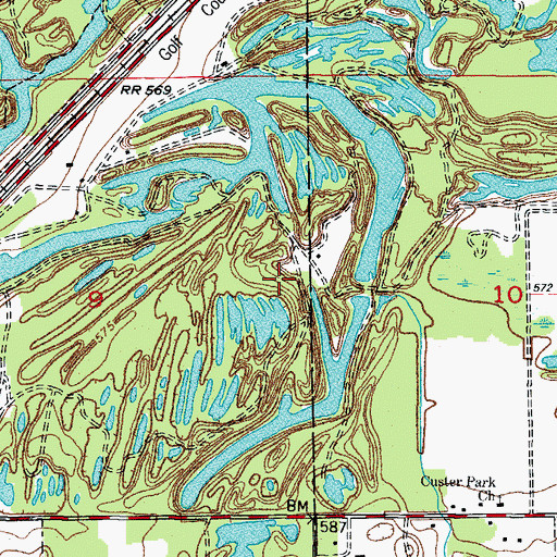 Topographic Map of Pit 5 Northern Mine, IL