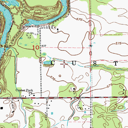Topographic Map of Haskett Mine, IL