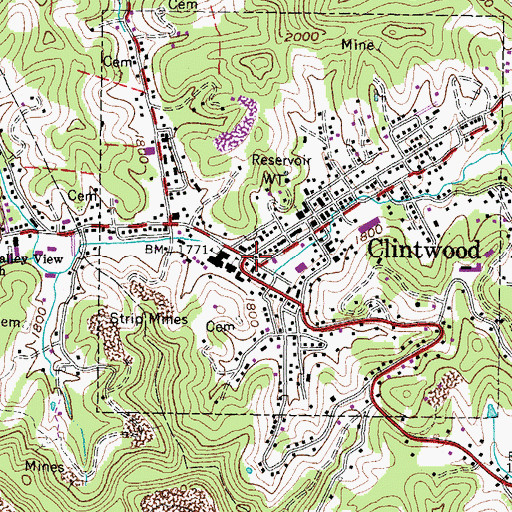 Topographic Map of Ralph Stanley Museum and Traditional Mountain Music Center, VA